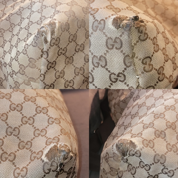 Authentic Gucci GG Canvas Brown Beige Large 2way Shoppers Shoulder Bag Tote - Picture 3 of 16